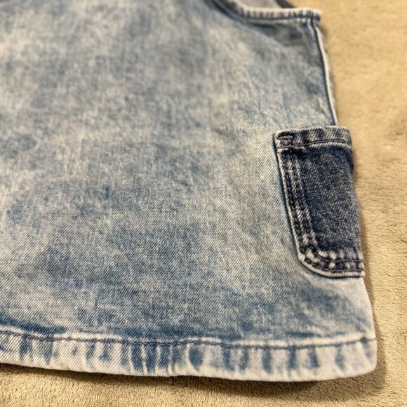 H & M Baby Girl 6 Months Acid Wash Denim Overall Dress Jumper Pockets HM Grunge - Picture 10 of 13